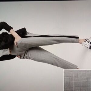 Athleta Brooklyn Ankle Pant In Black And White Plaid Office Career Womens 8T